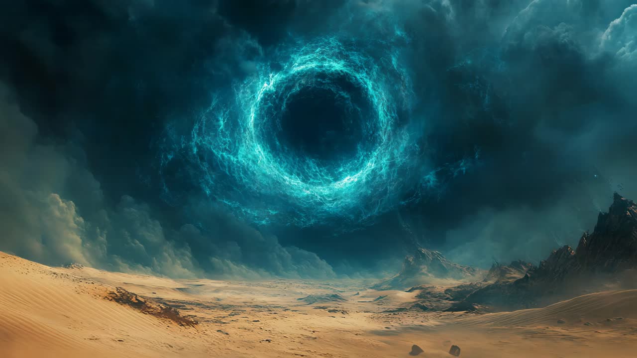 Mystical Portal Over a Desolate Landscape