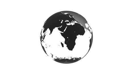 animación del globo giratorio del planeta tierra sobre un fondo blanco. bucle de 4k.