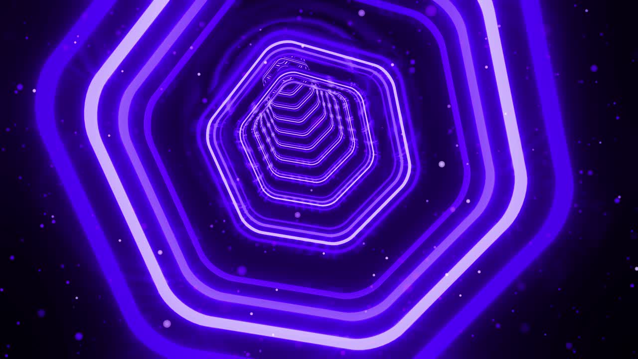 Abstract Neon Hexagon Tunnel