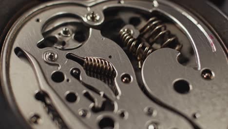 close-up of a watch movement