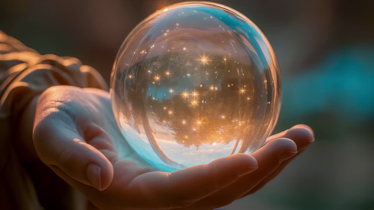 bola de cristal en la mano