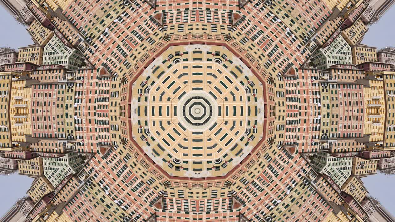 fondo abstracto multicolor y movimiento con efecto caleidoscopio