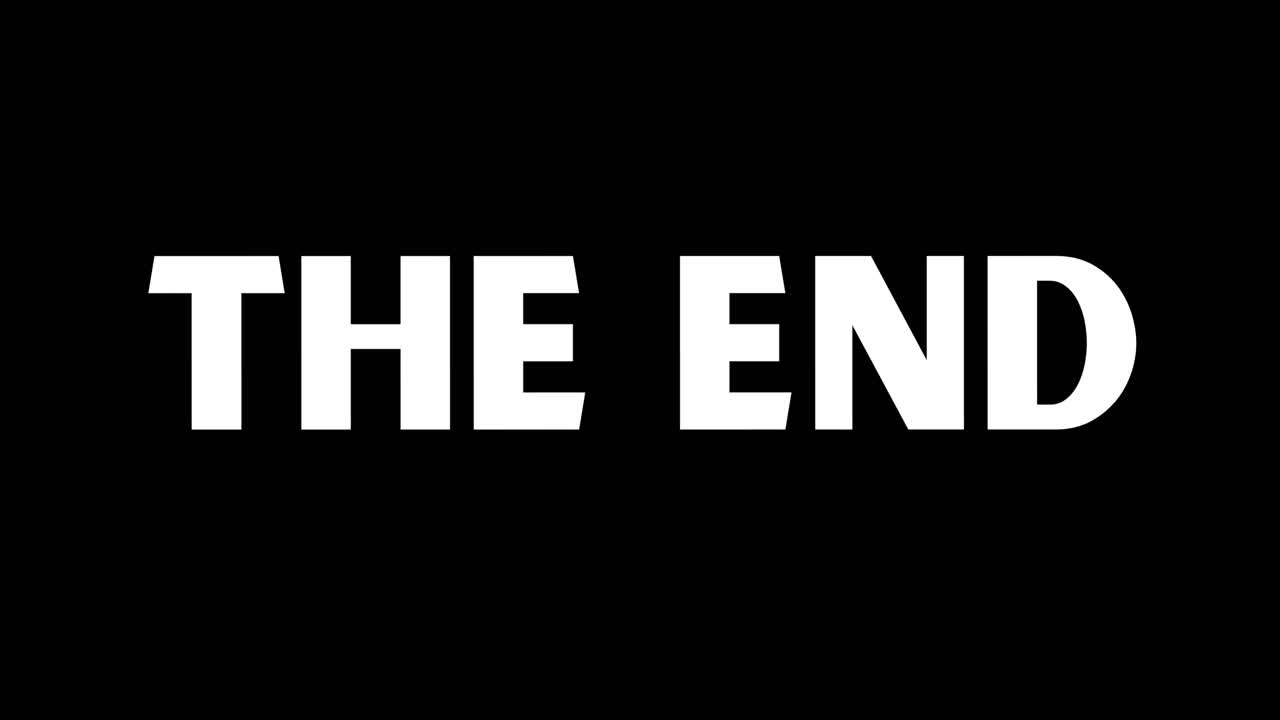 Animated “The End” Text Pop Up — Closing Screen, Video Outro, Film Ending, Final Message animation