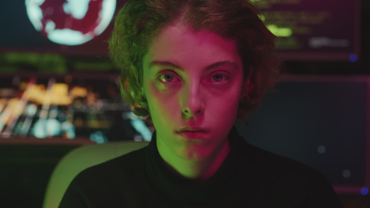 Female Hacker Close-up