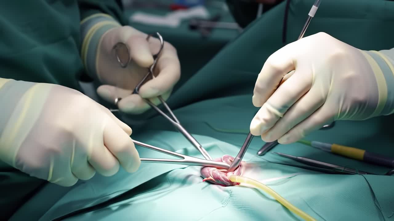A Detailed Look at Surgical Procedures: Two Key Frames Capturing Precision and Skill in the Operating Room During a Complex Medical Intervention