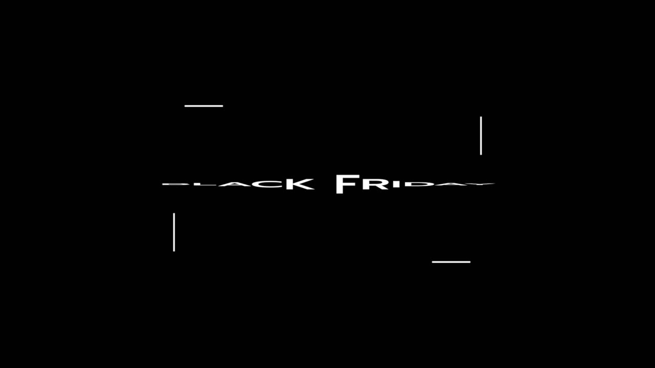 Modern Black Friday text in frame on black gradient