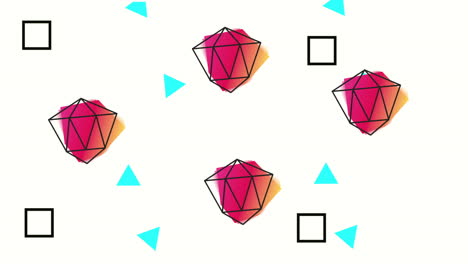 colores y figuras geométricas en animación de fondo blanco
