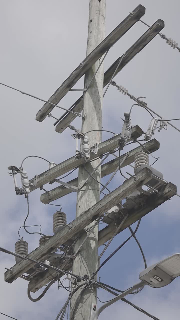 electricity pole, vertical shot HD
