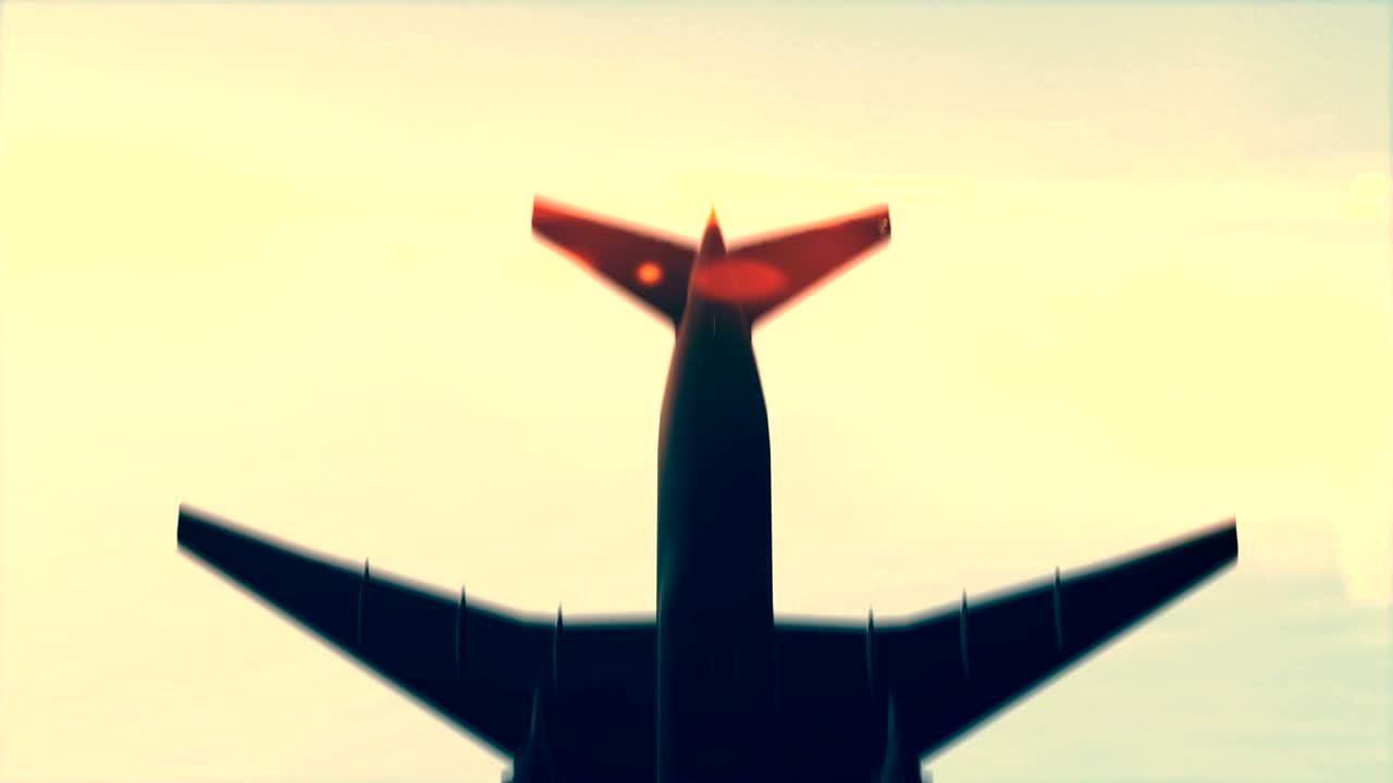 비행기가 머리 위를 지나갑니다.