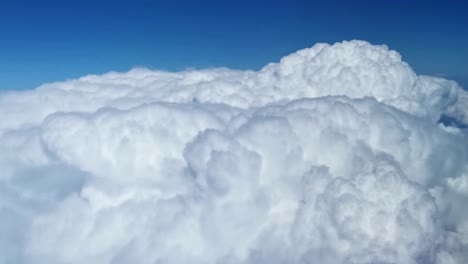 aerial view on thunderstorm clouds from plane