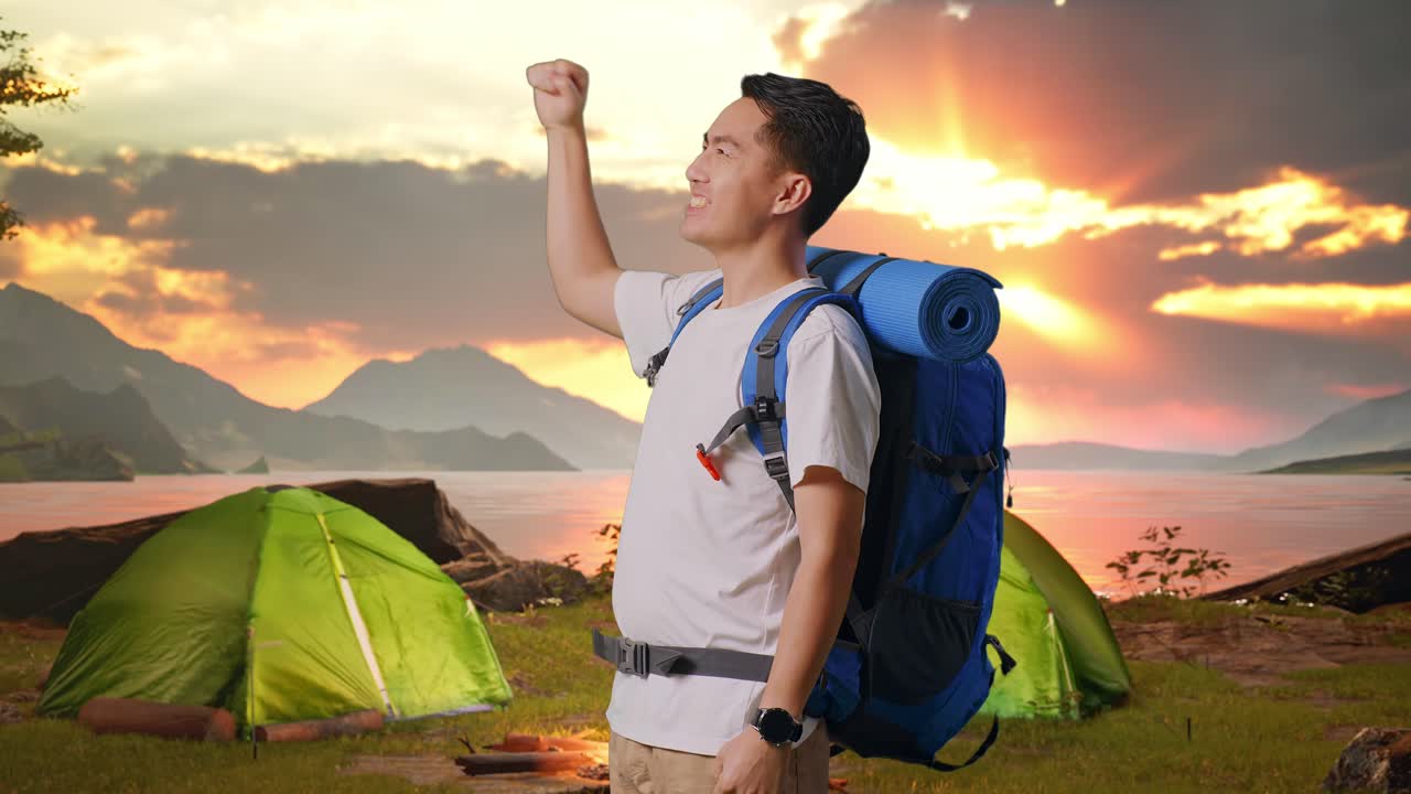 Happy Camper at Sunset