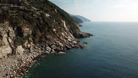 aerial view of coast near vernazza, cinque terre, italy