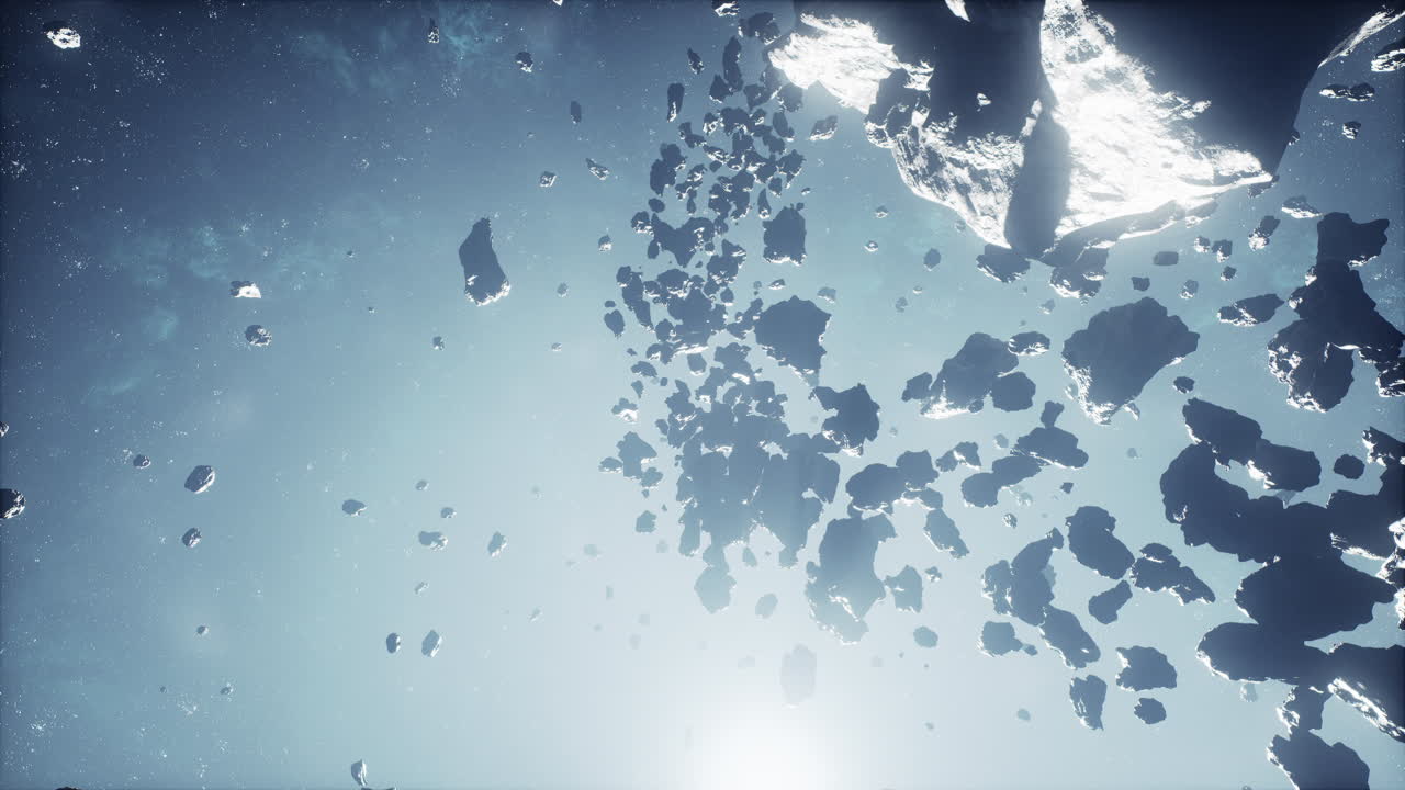 우주 공간 의 소행성 벨트 를 통과 하는 것