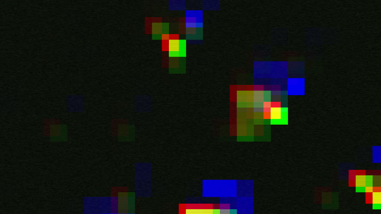 Difetti televisivi con glitch, rumore e artefatti