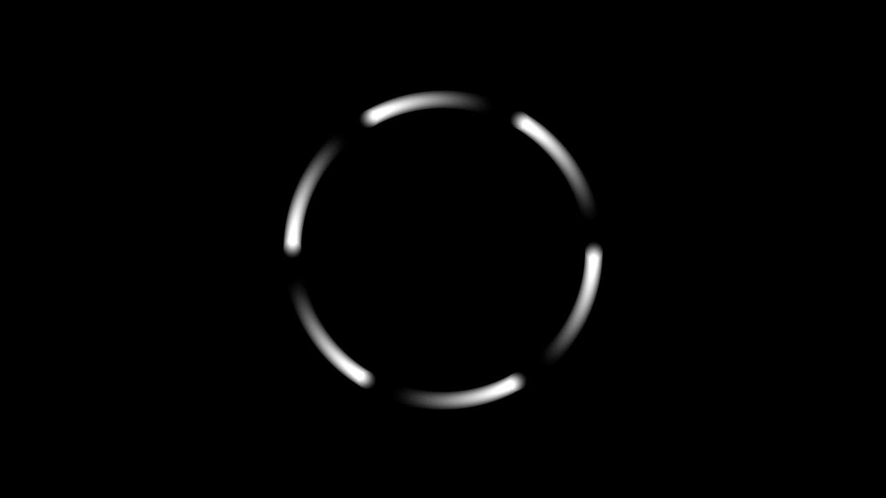 seis nodos que giran lentamente animación con senderos en monocromático