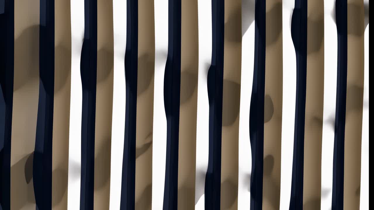 Abstract sequence of flowing lines in alternating colors creates a dynamic visual rhythm, showcasing the gradual transformation of shapes and shadows across the frames