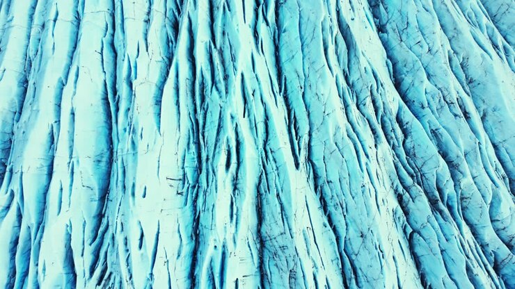 Aerial view of massive glacier caps