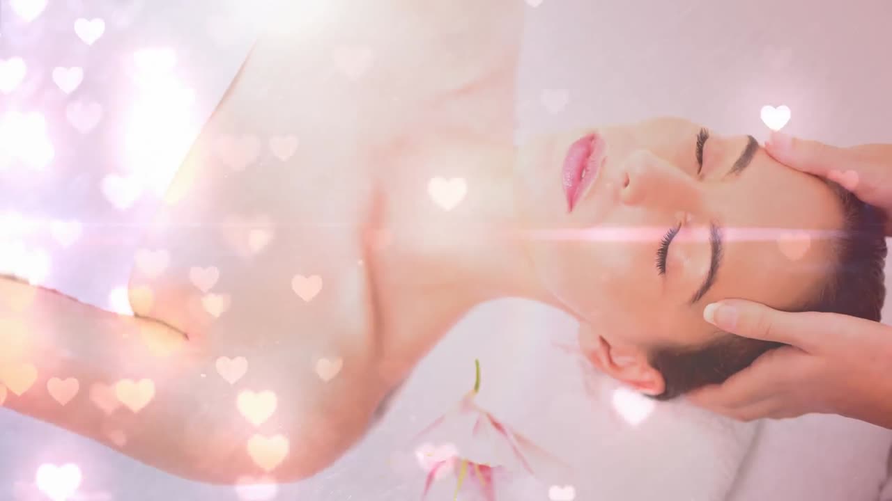 ⁇ 런타인 데이에 스파에서 마사지를 하는 아름다운 여성들