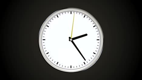 reloj giratorio sin números en fondo oscuro.