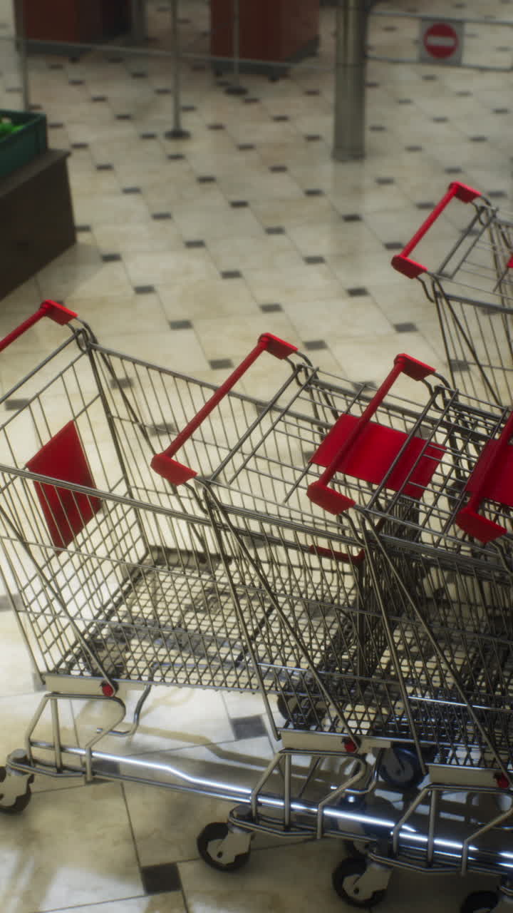 식료품 가게 에서 빈 쇼핑 카트