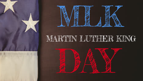 Animation-of-happy-martin-luther-king-day-text-over-american-flag