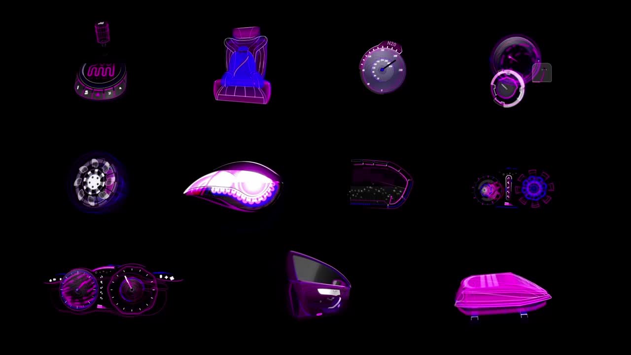 This collection of futuristic looking HUD elements