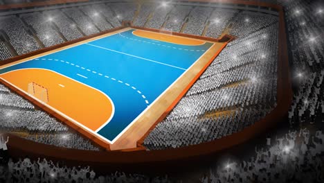 Animación-Del-Estadio-Deportivo-De-Balonmano-Con-Iluminación.