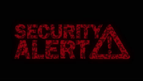 Classic-animated-Security-Alert-message-with-Warning-Sign-with-animated-binary-code-texture-in-red-color-scheme-on-a-black-background