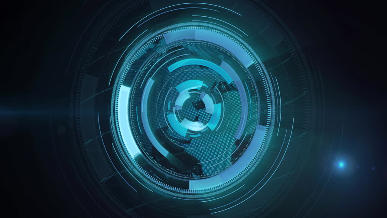 animazione della scansione dello scopo sul globo su sfondo nero