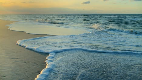 Ocean-Shore-at-Sunrise-in-Pensacola,-Florida-1