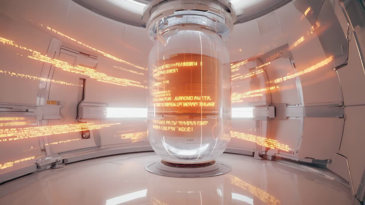 Futuristic Data Core in a High-Tech Laboratory