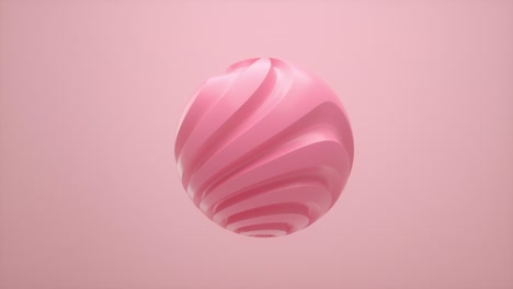 forma orgánica rosa esfera ondulada 3d aislada en el fondo de color. diseño de tendencia 3d render infinito bucle