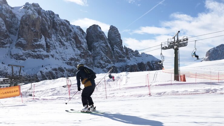 Skiing in the Dolomites