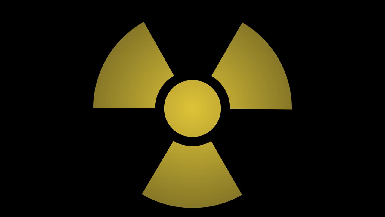 알파 채널과 함께 투명한 배경에 반이는 방사선 기호.