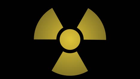 radiation symbol flashing on transparent background with alpha channel.