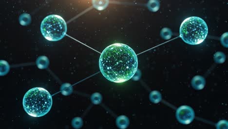 visual representation of molecular structures and their interconnectedness in a digital space, highlighting the depth and complexity of atomic interactions
