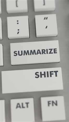 summarize button pressing on keyboard vertical video