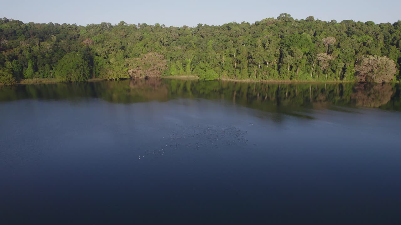 호수 배린의 수면에서 오리의 얕은
