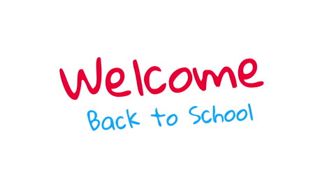 welcome back to school handwritten on white background