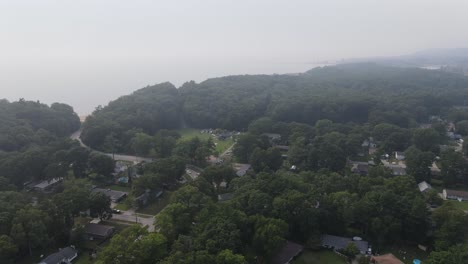 fotografía aérea de la costa del lago michigan