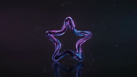 빛나는 파란색과 분홍색의 별 모양 3d 렌더링 원활한 루프 애니메이션
