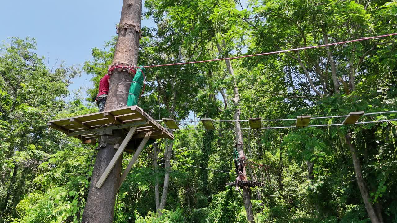 Treetop Adventure Park with People