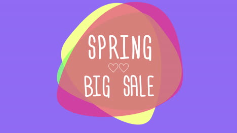 gran venta de primavera en círculos geométricos de moda en degradado púrpura