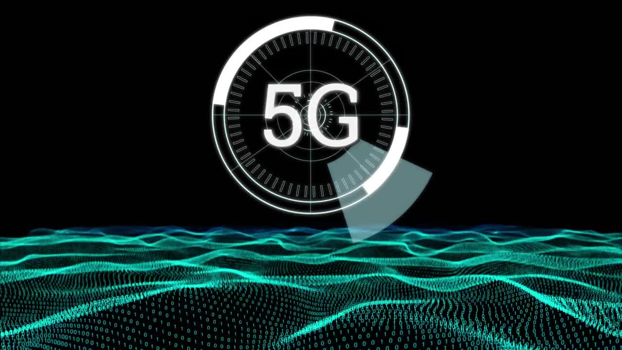 5g escrito en el medio de un círculo futurista