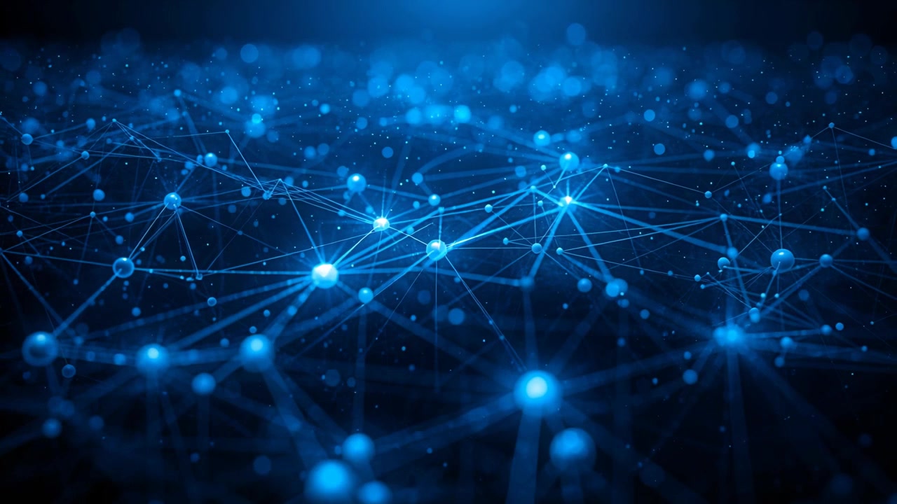 Brightening central nodes pulsing, sending signal along links and pulling focus into virtual plane