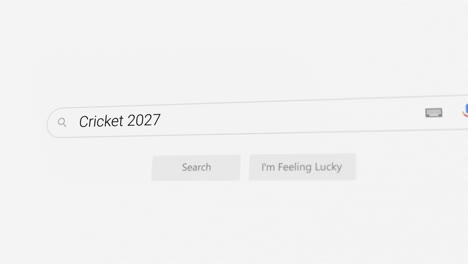 searching for cricket 2027 on internet browser