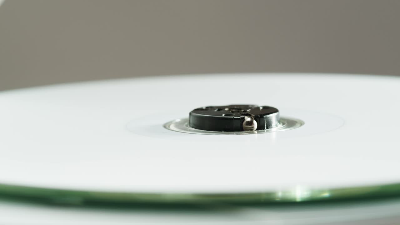 Vintage cd music player close-up. Using portable music player for listening with compact disc