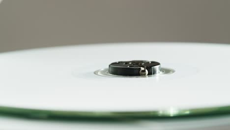 vintage cd music player close-up. using portable music player for listening with compact disc