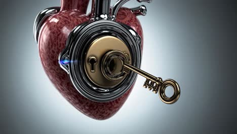 steampunk heart with key