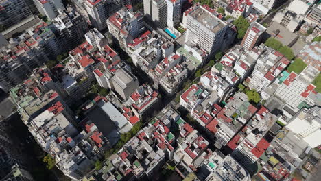 aerial view of buildings and rooftops of densely populated buenos aires city, argentina